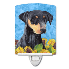 Load image into Gallery viewer, Doberman in Summer Flowers Ceramic Night Light SC9073CNL