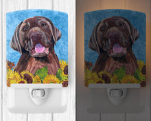 Load image into Gallery viewer, Labrador in Summer Flowers Ceramic Night Light SC9074CNL