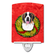 Load image into Gallery viewer, Saint Bernard Christmas Wreath Ceramic Night Light SC9082CNL