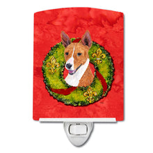 Load image into Gallery viewer, Basenji Christmas Wreath Ceramic Night Light SC9089CNL