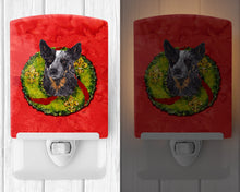 Load image into Gallery viewer, Australian Cattle Dog Christmas Wreath Ceramic Night Light SC9090CNL