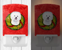 Load image into Gallery viewer, Bichon Frise Christmas Wreath Ceramic Night Light SC9093CNL