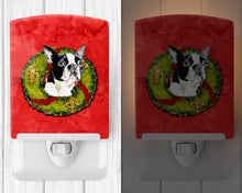 Load image into Gallery viewer, Boston Terrier Christmas Wreath Ceramic Night Light SC9097CNL