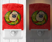 Load image into Gallery viewer, Pug Christmas Wreath Ceramic Night Light SC9102CNL