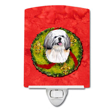 Load image into Gallery viewer, Shih Tzu Christmas Wreath Ceramic Night Light SC9108CNL