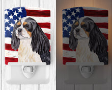 Load image into Gallery viewer, USA American Flag with Cavalier Spaniel Ceramic Night Light SC9114CNL