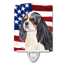 Load image into Gallery viewer, USA American Flag with Cavalier Spaniel Ceramic Night Light SC9114CNL
