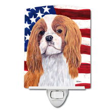 Load image into Gallery viewer, USA American Flag with Cavalier Spaniel Ceramic Night Light SC9115CNL