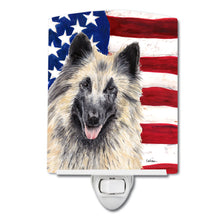 Load image into Gallery viewer, USA American Flag with Belgian Tervuren Ceramic Night Light SC9116CNL