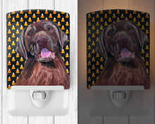 Load image into Gallery viewer, Labrador Chocolate Candy Corn Halloween Portrait Ceramic Night Light SC9157CNL