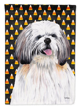 Load image into Gallery viewer, Shih Tzu Candy Corn Halloween Portrait Flag Canvas House Size