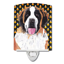 Load image into Gallery viewer, Saint Bernard Candy Corn Halloween Portrait Ceramic Night Light SC9165CNL