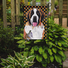 Load image into Gallery viewer, Saint Bernard Candy Corn Halloween Portrait Garden Flag – Decorative Outdoor Yard Flag