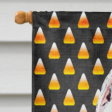 Load image into Gallery viewer, Pit Bull Candy Corn Halloween Portrait Flag Canvas House Size