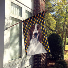 Load image into Gallery viewer, Welsh Springer Spaniel Candy Corn Halloween Portrait Flag Canvas House Size