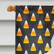 Load image into Gallery viewer, American Eskimo Candy Corn Halloween Portrait Flag Canvas House Size