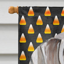 Load image into Gallery viewer, Weimaraner Candy Corn Halloween Portrait Flag Canvas House Size