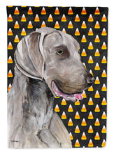 Load image into Gallery viewer, Weimaraner Candy Corn Halloween Portrait Flag Canvas House Size