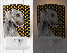 Load image into Gallery viewer, Weimaraner Candy Corn Halloween Portrait Ceramic Night Light SC9170CNL