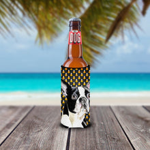 Load image into Gallery viewer, Boston Terrier Candy Corn Halloween Portrait Slim Can Hugger – Fun &amp; Functional Drink Coolers SC9171MUK