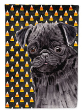 Load image into Gallery viewer, Pug Candy Corn Halloween Portrait Flag Canvas House Size