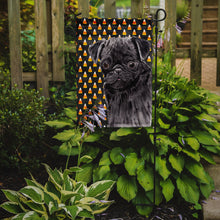 Load image into Gallery viewer, Pug Candy Corn Halloween Portrait Garden Flag – Decorative Outdoor Yard Flag