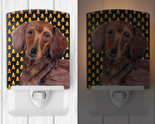 Load image into Gallery viewer, Dachshund Candy Corn Halloween Portrait Ceramic Night Light SC9178CNL