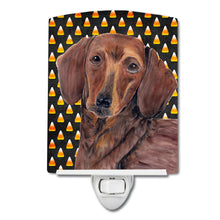 Load image into Gallery viewer, Dachshund Candy Corn Halloween Portrait Ceramic Night Light SC9178CNL