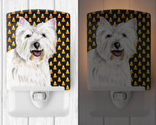 Load image into Gallery viewer, Westie Candy Corn Halloween Portrait Ceramic Night Light SC9180CNL