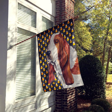Load image into Gallery viewer, Basset Hound Candy Corn Halloween Portrait Flag Canvas House Size