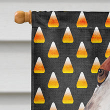 Load image into Gallery viewer, Basset Hound Candy Corn Halloween Portrait Flag Canvas House Size