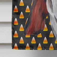 Load image into Gallery viewer, Basset Hound Candy Corn Halloween Portrait Flag Canvas House Size