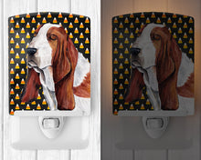 Load image into Gallery viewer, Basset Hound Candy Corn Halloween Portrait Ceramic Night Light SC9182CNL