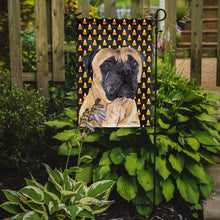 Load image into Gallery viewer, Mastiff Candy Corn Halloween Portrait Garden Flag – Decorative Outdoor Yard Flag