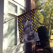 Load image into Gallery viewer, Scottish Terrier Candy Corn Halloween Portrait Flag Canvas House Size