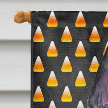 Load image into Gallery viewer, Scottish Terrier Candy Corn Halloween Portrait Flag Canvas House Size