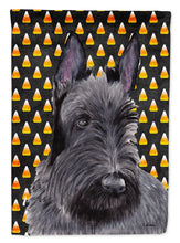 Load image into Gallery viewer, Scottish Terrier Candy Corn Halloween Portrait Flag Canvas House Size