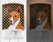 Load image into Gallery viewer, Basenji Candy Corn Halloween Portrait Ceramic Night Light SC9185CNL