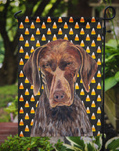 Load image into Gallery viewer, German Shorthaired Pointer Candy Corn Halloween Portrait Garden Flag – Decorative Outdoor Yard Flag