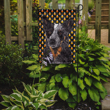 Load image into Gallery viewer, Australian Cattle Dog Candy Corn Halloween Portrait Garden Flag – Decorative Outdoor Yard Flag