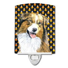 Load image into Gallery viewer, Australian Shepherd Candy Corn Halloween Portrait Ceramic Night Light SC9195CNL