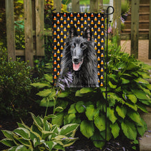 Load image into Gallery viewer, Belgian Sheepdog Candy Corn Halloween Portrait Garden Flag – Decorative Outdoor Yard Flag