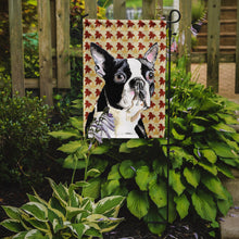 Load image into Gallery viewer, Boston Terrier Fall Leaves Portrait Garden Flag – Decorative Outdoor Yard Flag