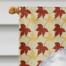 Load image into Gallery viewer, Bichon Frise Fall Leaves Portrait Flag Canvas House Size