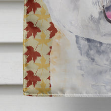 Load image into Gallery viewer, Bichon Frise Fall Leaves Portrait Flag Canvas House Size