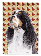 Load image into Gallery viewer, Springer Spaniel Fall Leaves Portrait Garden Flag – Decorative Outdoor Yard Flag