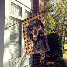 Load image into Gallery viewer, Dachshund Fall Leaves Portrait Flag Canvas House Size