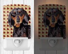 Load image into Gallery viewer, Dachshund Fall Leaves Portrait Ceramic Night Light SC9203CNL