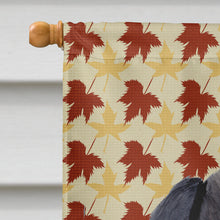 Load image into Gallery viewer, Labrador Black Fall Leaves Portrait Flag Canvas House Size