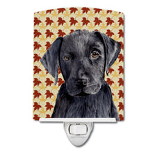 Load image into Gallery viewer, Labrador Black Fall Leaves Portrait Ceramic Night Light SC9204CNL